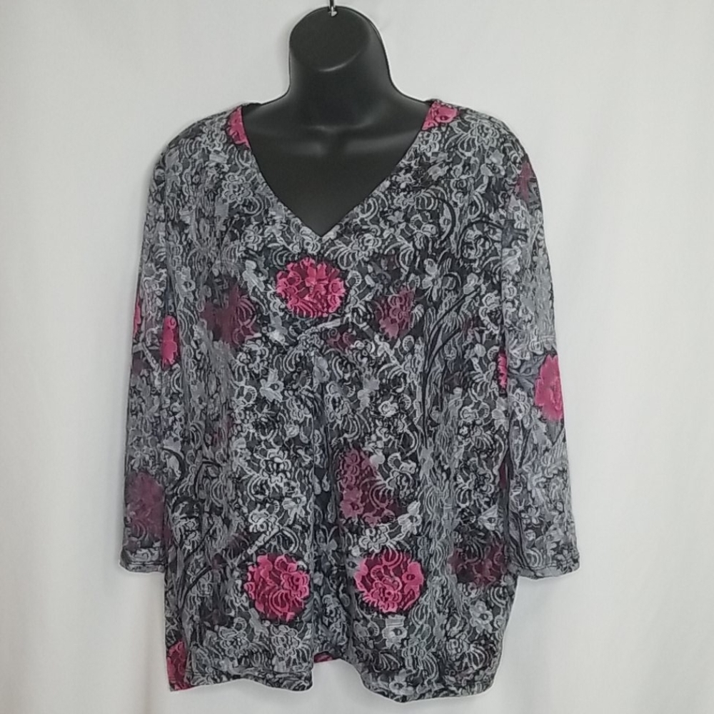 Style & co collection. Lace 3/4 sleeve top. 1x